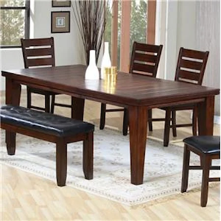 Rectangle Dining Leg Table With Butterfly Leaf